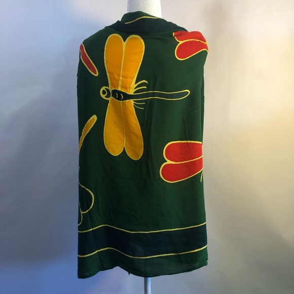 Pareos, Etc. Batik Dragonfly Large Rayon Convertible Wrap Cover Up - Picture 13 of 13